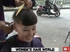 Headshave on the street with face shave