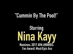 Dildo Banger Nina Kayy Stuffs Her Pussy Poolside!