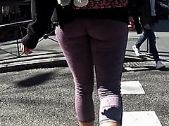 Firm Ass Walking In Tight Pink Gym Leggings