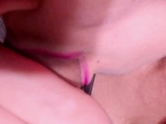 'Latex girl sucks me and swallows cum with her tits - Female POV - Close up'