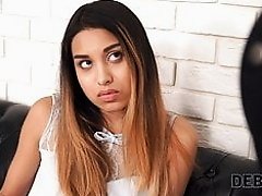 Debt4k. Tanned bombshell knows how to return the debt