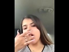 Latina Omegle teen squirts and strips in car for Snapchat : mandyfarx