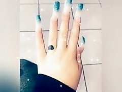 Super Long blue Nails