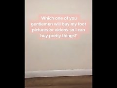 Sexy Latina feet wiggles scrunches toes in thigh high pantyhose socks