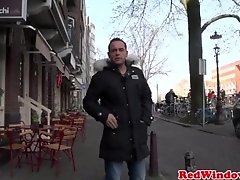 Blonde amsterdam hooker rides tourist cock