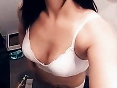 Slutty ex gf teasing in white lingerie
