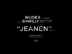 Sexy Babe in short denim jeans teasing for Nudex