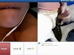 Chatroulette - Riding huge dildo for a big titted girl cum