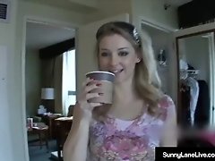 Sexy Sunny Lane Sucks Cock & Plays With Her Tight Pussy POV!