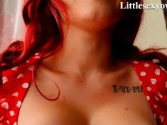 'Red Head my boyfriend sticks his cock in me after I make him hard with my tits'