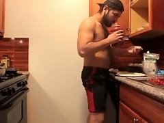 Hot Pornhub Bearded Hairy Man Baking Pizza Don Stone Style Food Porn Sexy