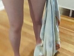 Japanese Wife in Panties After Shower