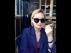 Blonde chinese business hottie enjoying her cigar her cigar (2)