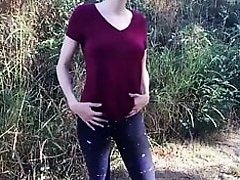 Sexy girl with glasses gets fucked in nature