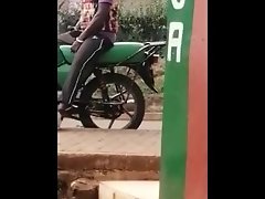Kenyan boda boda guy wanks in puplic till he cums cause of a lady customer