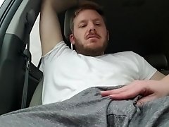 Babe jacking me off in the car till I cum