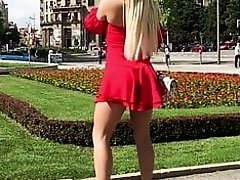 HOT Serbian MILF in VERY short dress posing in high heels