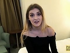 Pretty English subslut throated and pussy rammed roughly