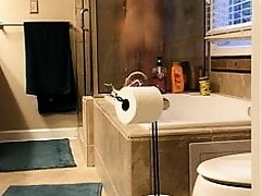 Sexy girl caught in shower on hidden cam