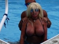 'SEXIEST BIKINI FUCK EVER !!! Hooters Stepmom fucks Fit Son in Pool. Gets huge facial.'