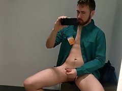 Cumming on the floor in a change room
