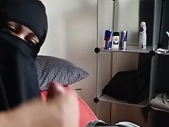 Bbw fat arab niqab wife playing with cock