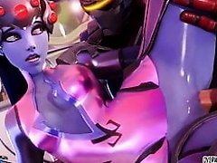 Sexy Overwatch heroes blowing dick and getting fucked deeply