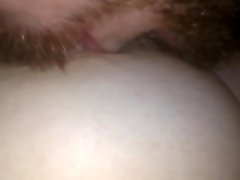 Licking wife's hard nipple