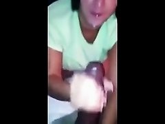 White girl sucking massive black dick