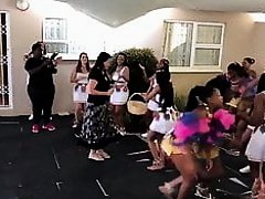 Busty Zulu girls dancing topless at a ceremony