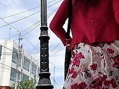 Brunette Skirt Booty . Ass Walking 1