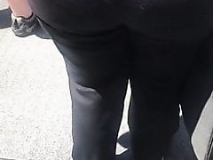 PAWG in black dress pants vpl 1