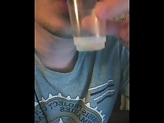 Drinking Cum like a shot