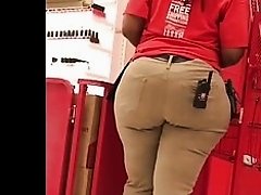 Granny target worker busting out her pants
