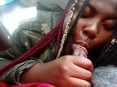 Black teen give me sloppy head in my car.