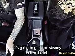Pulled black Brit analized in officer car