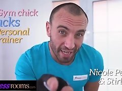 Fitness Rooms Horny gym chick fucks Personal Trainer in instructional video