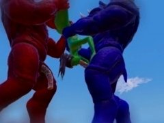 'Furry Monsters and Alien Double Anal Squirting Orgasm'