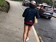 Walking in the park in shorts