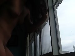 Petite Teen wants to be seen so She Masturbates near the Windows