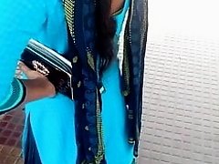 Tamil young  girl hot  view in bus stop (part 4)