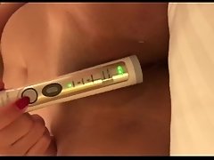 Shaved Asian Vibrates Clit With Toothbrush